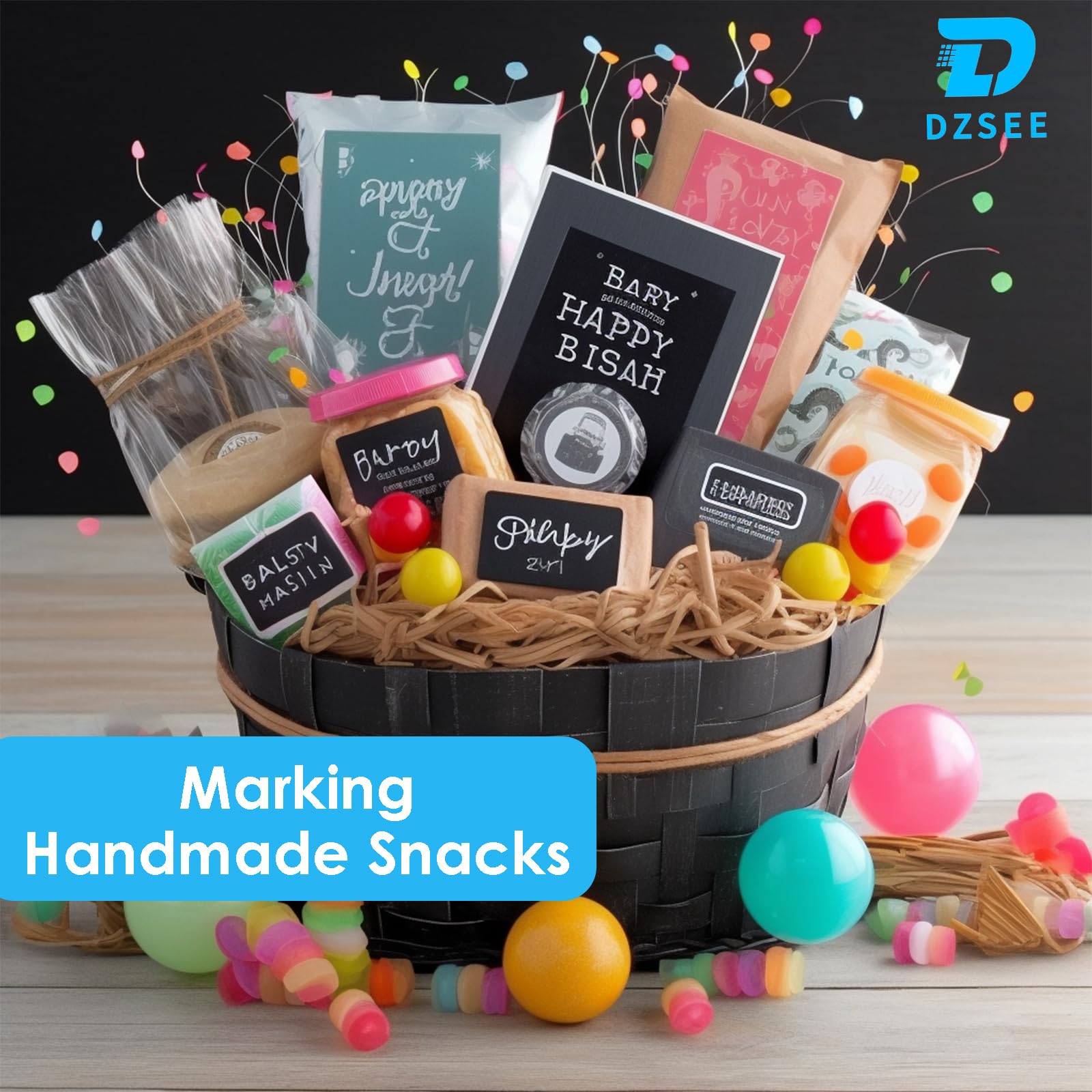 Reusable Waterproof Chalkboard Labels - 77 Pcs Erasable Chalk Sticker Labels with Liquid Chalk Marker for Storage Bins, Food Containers, Jars & Kitchen Organization (3 Shapes, 4 Sizes) - Perfect for Pantry, Office & Classroom Labeling