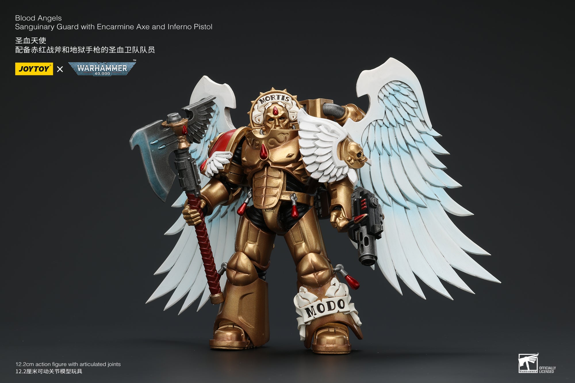 1/18 JOYTOY Warhammer 40K Blood Angels Sanguinary Guard Action Figure - Collectible Miniature for Tabletop Gaming & Display