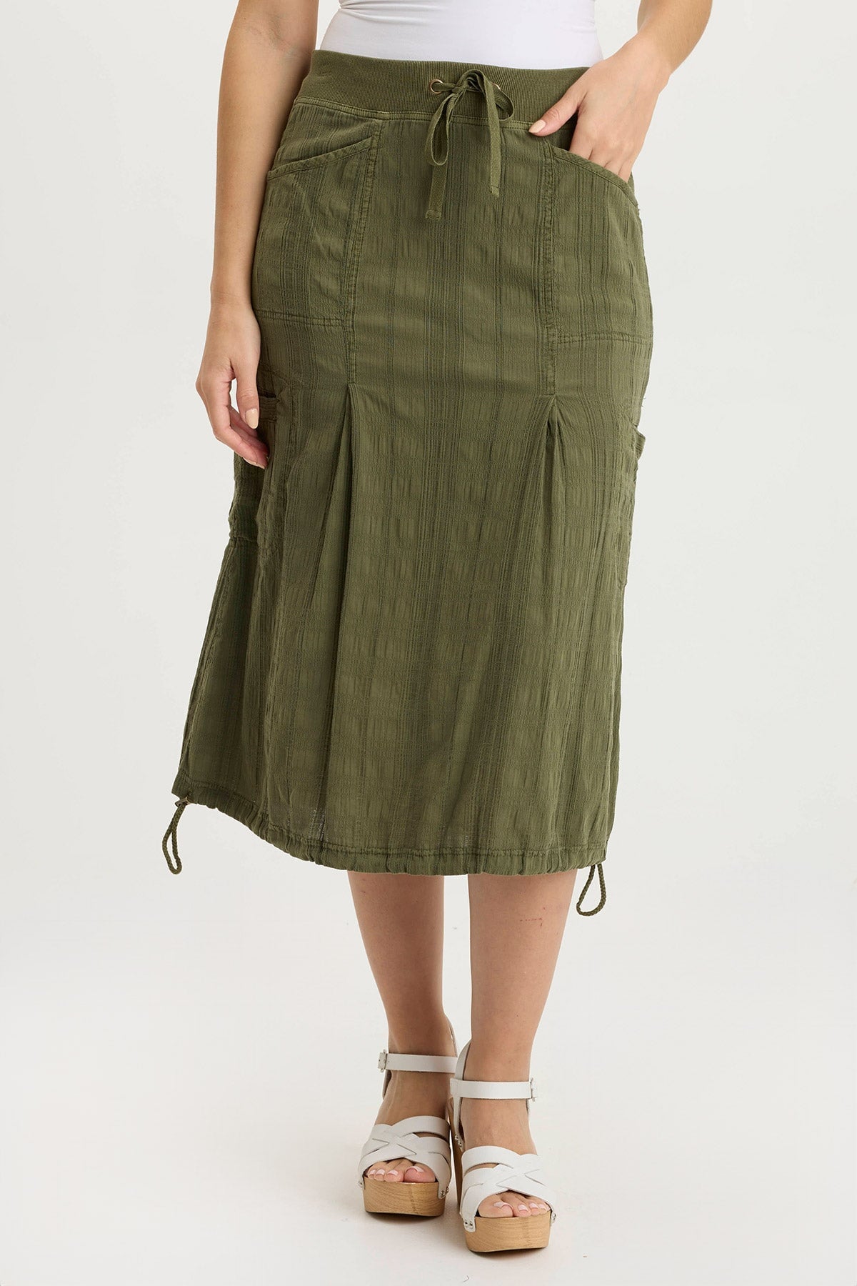Aracelle Textured Gauze Cargo Bubble Hem Skirt - Women's Boho Chic Casual Skirt for Summer Outfits, Beach Vacations & Music Festivals