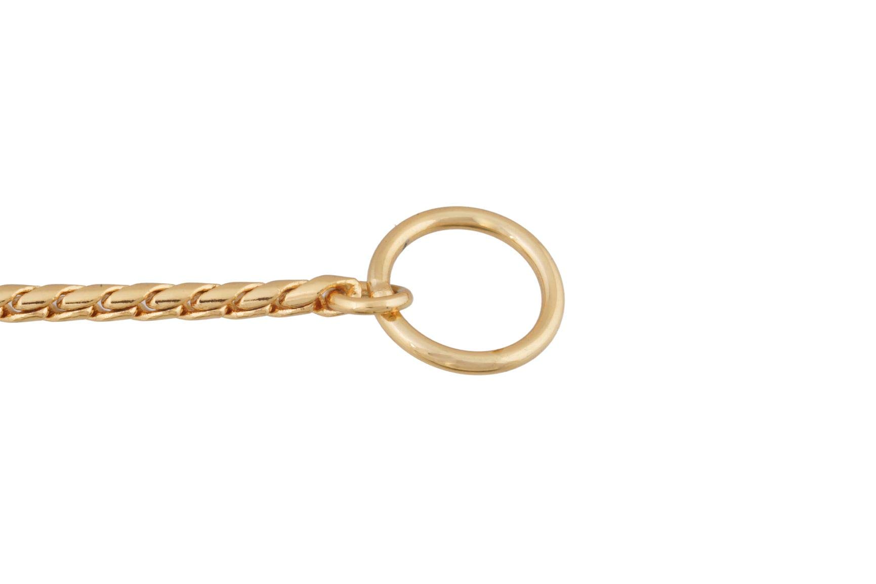 Premium Alvalley Brass Snake Chain Dog Collar - Adjustable Slip Collar for Toy, Small, Medium, Large & XL Dogs - 22