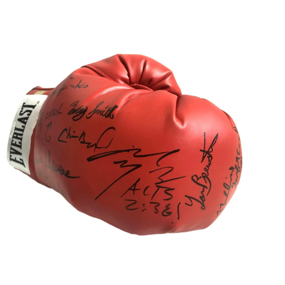 Authentic Boxing Legends Multi-Signed Glove with JSA COA - Spinks, Byrd, Manfredy, Brewster, Smith +5 More - Perfect for Collectors, Sports Memorabilia Displays & Boxing Fan Gifts