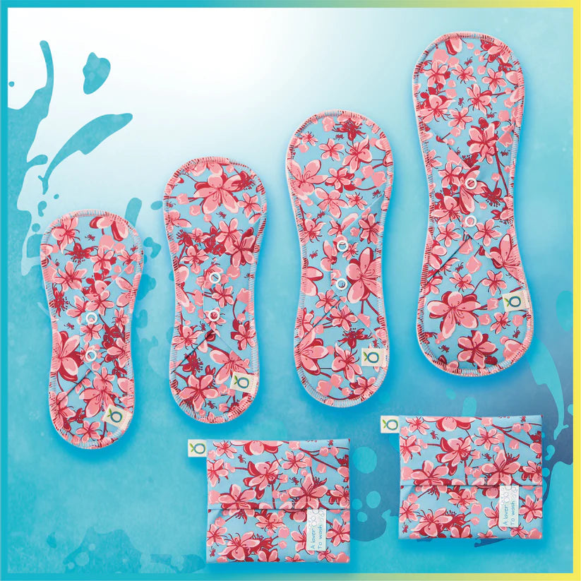 Eco-Friendly Öko Pads Kit | Organic Cotton Discovery Pads & Panty Liners with Colibri Pattern | Perfect for Daily Comfort, Travel & Active Lifestyle