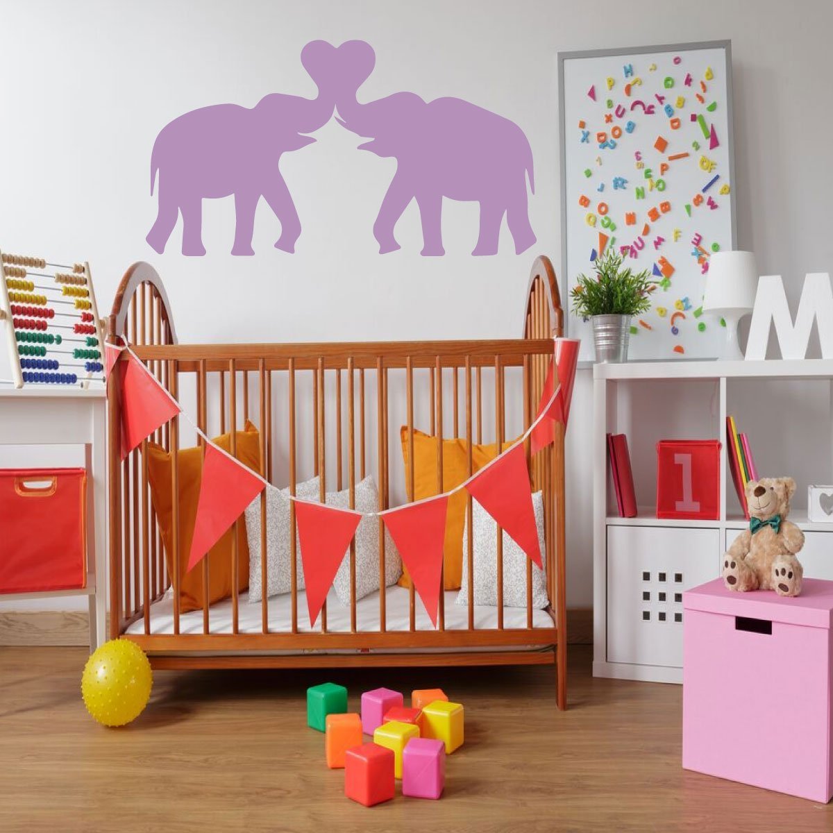 Personalized Elephant Nursery Wall Decal - Cute Vinyl Sticker for Baby Room, Kids Bedroom & Playroom Decor - Perfect for Themed Nurseries, Birthday Parties & Baby Showers