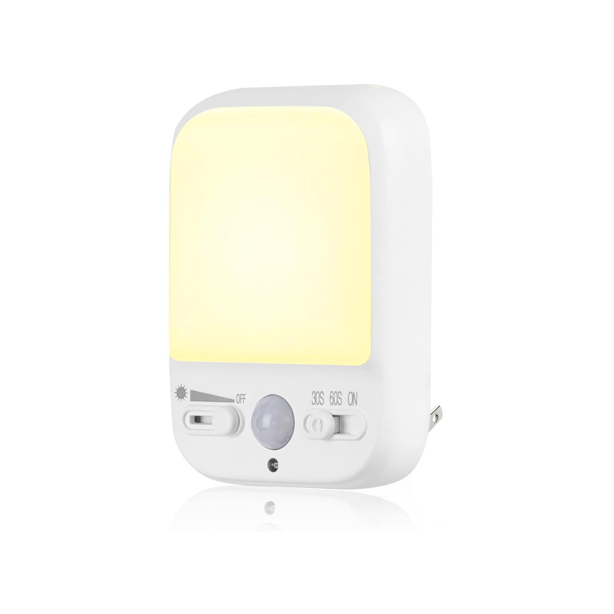 LED Night Light Plug-in with Motion Sensor - 4 Lighting Modes & Adjustable Brightness, Dusk to Dawn Auto On/Off, Energy Efficient Warm White Nightlight for Bedroom, Nursery, Hallway (1 Pack) - Perfect for Kids, Elderly & Safe Night Navigation