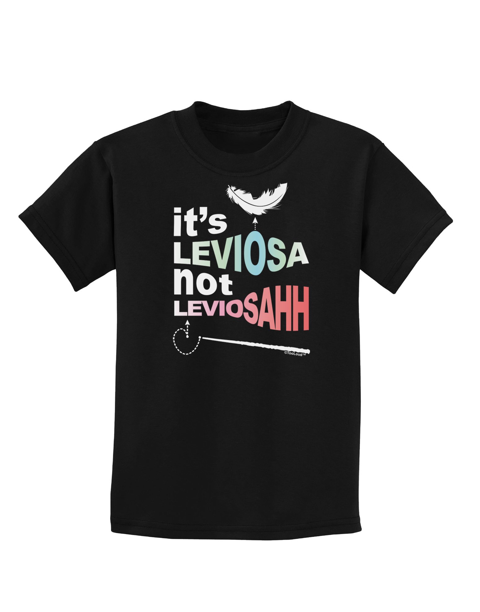 TOOLOUD Harry Potter Inspired 'It's Leviosa Not LeviosAHH' Kids Dark T-Shirt - Perfect for Halloween Costumes, Birthday Gifts & Potterhead Fans