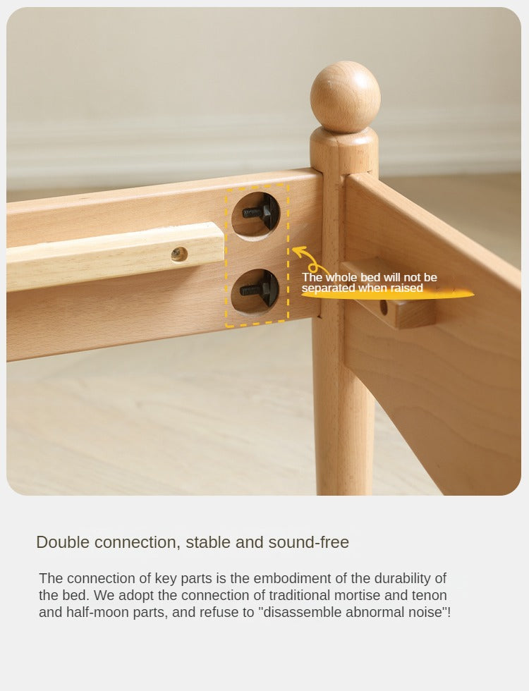 Solid Oak & Beech Wood Children's Bed - Princess Style for Girls & Classic Design for Boys | Durable Kids Bedroom Furniture for Playtime & Sweet Dreams