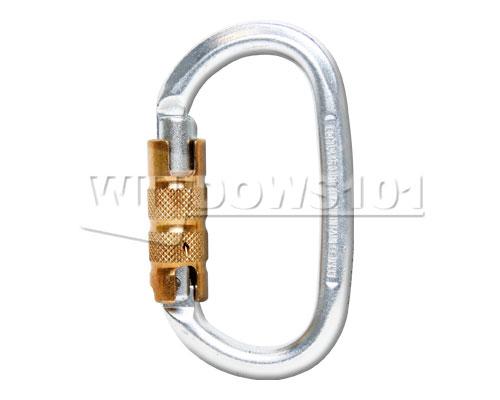 Liberty Mt Oval Steel Heavy Duty 3 Stage Autolock 30kN Carabiner - Climbing, Hiking & Outdoor Safety Gear for Rock Climbing, Rescue & Industrial Use