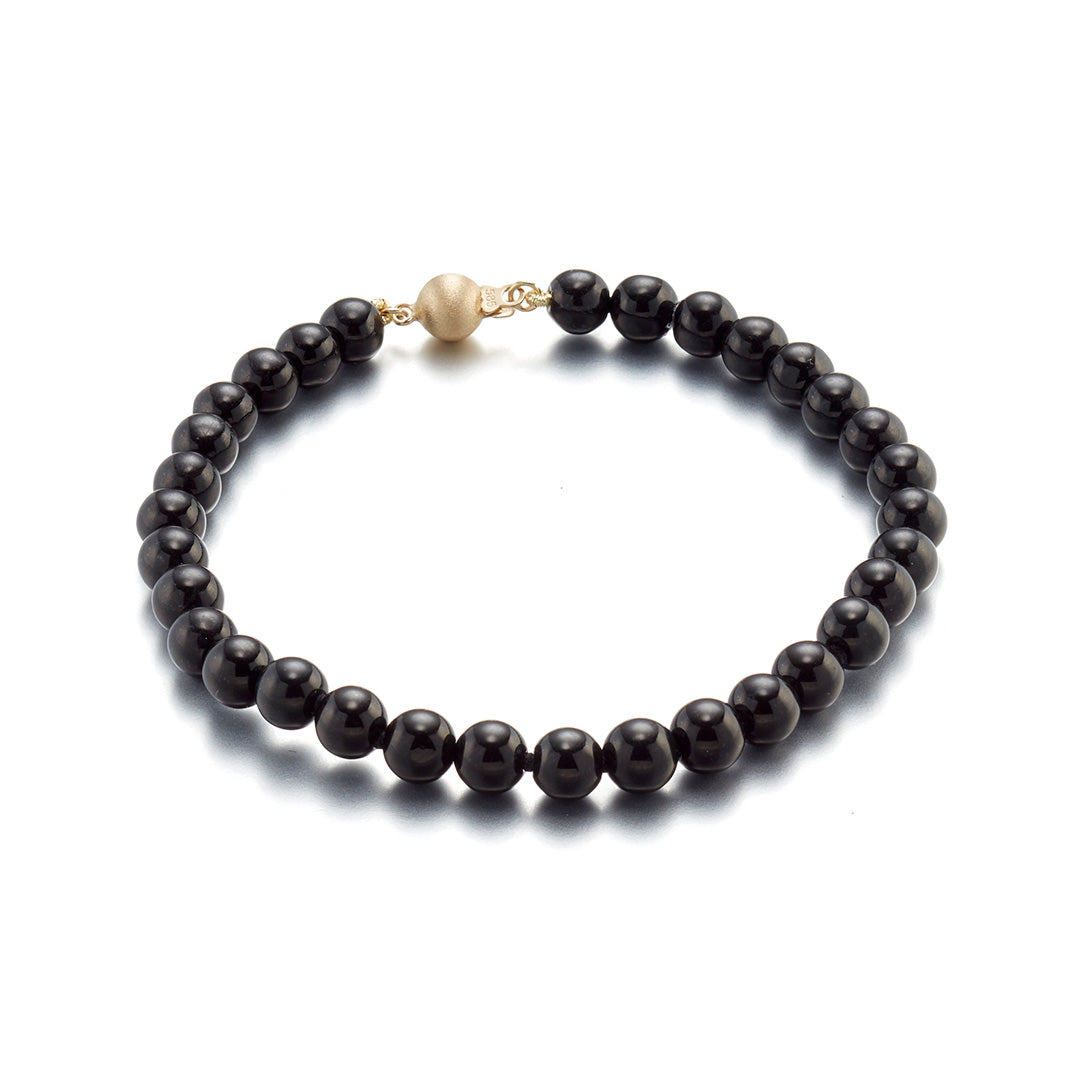 6mm Black Jade Bead Bracelet for Women - Natural Stone Healing Jewelry for Meditation, Yoga & Spiritual Balance