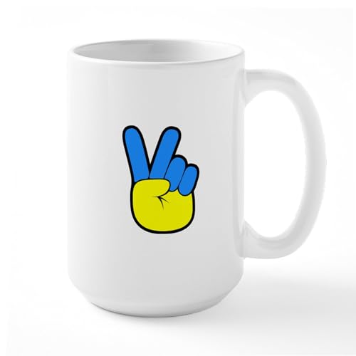White - Ukrainian Flag Peace Sign Ukraine Native Home Mugs