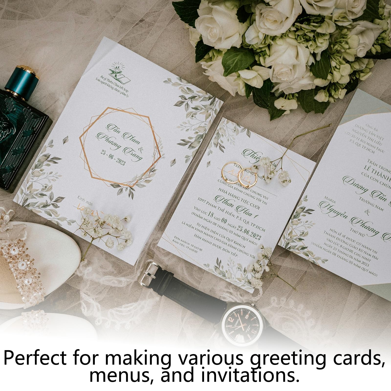 Premium Cimlaga 100 Sheets White Cardstock Paper 8.5 x 11 Inches, 92lb/250gsm Thick Cover Cardstock for Printing - Perfect for Wedding Invitations, DIY Greeting Cards, Menus, Scrapbooking & Craft Projects