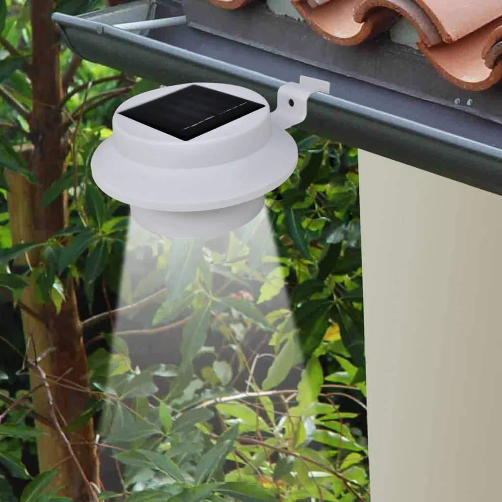 FAMIROSA 6-Pack Solar Outdoor Lights for Fence & Gutter - Waterproof White LED Garden Pathway Lighting - Perfect for Backyard, Patio, Deck & Landscape Decoration