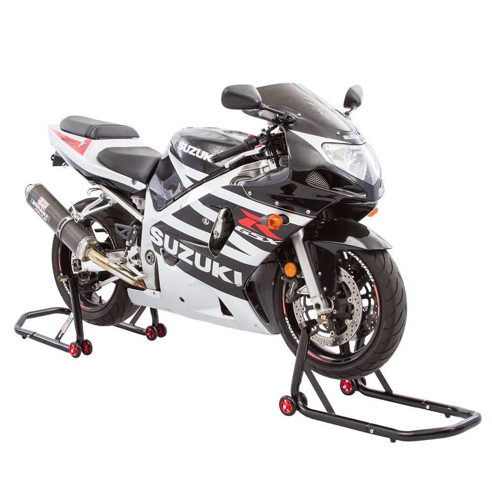 Black Widow BW-06-14-V2 Motorcycle Front Lift Pin & Rear Spool Stand Kit - Perfect for Bike Maintenance, Storage & Customization