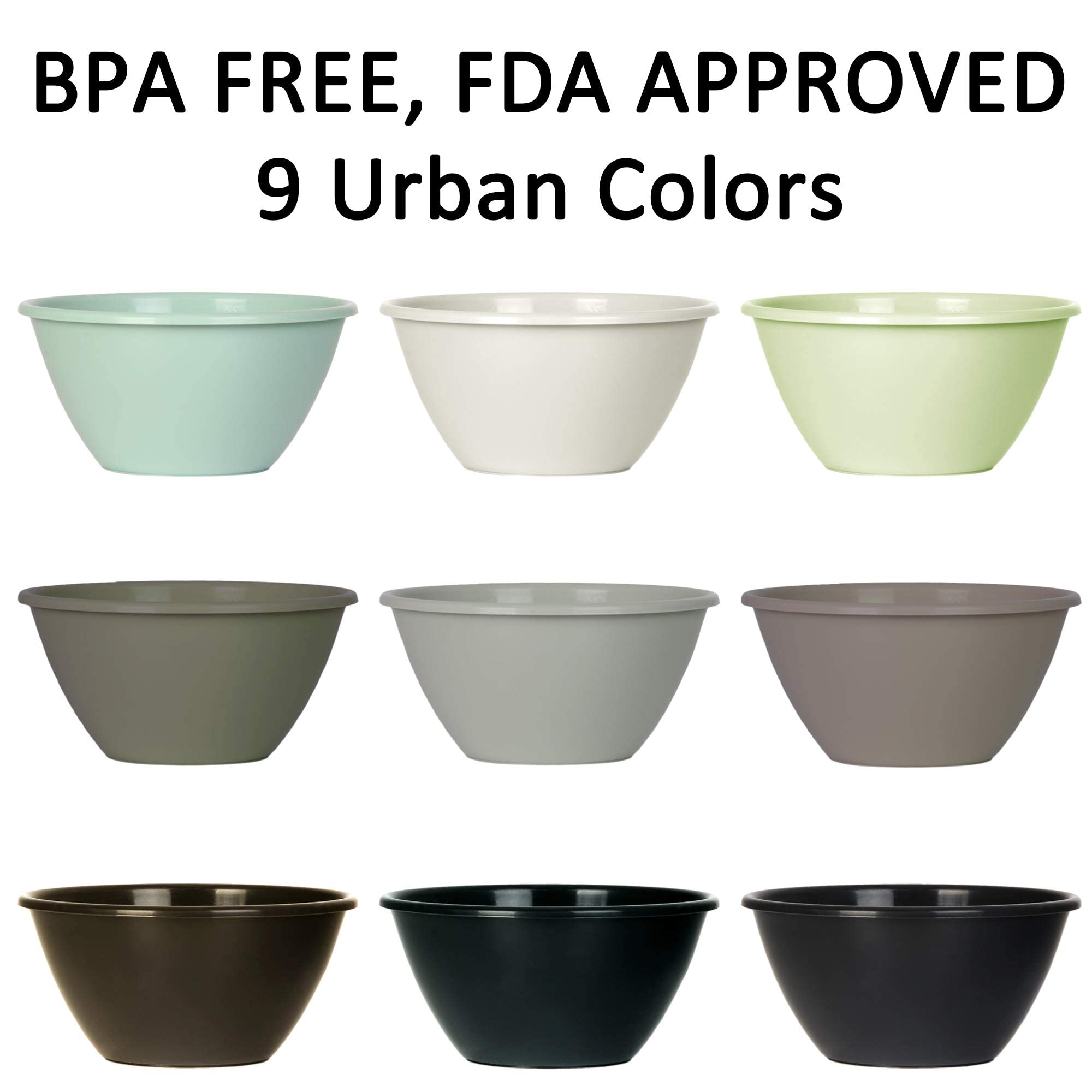 Youngever 50oz Plastic Bowls Set of 9 - Large Cereal & Soup Bowls in 9 Vibrant Colors | Perfect for Breakfast, Snacks, Salads & Family Dining