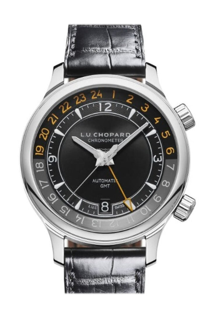 Chopard L.U.C GMT One 42mm Stainless Steel Men's Watch Ref. 168579-3001 - Luxury Automatic Timepiece for Travel & Business Professionals