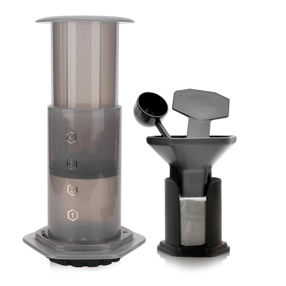 Jadpes 240ml Portable Plastic Coffee Maker with 400pcs Filter Paper - Compact French Press for Home, Kitchen & Office - Perfect for Camping, Travel & Daily Brewing