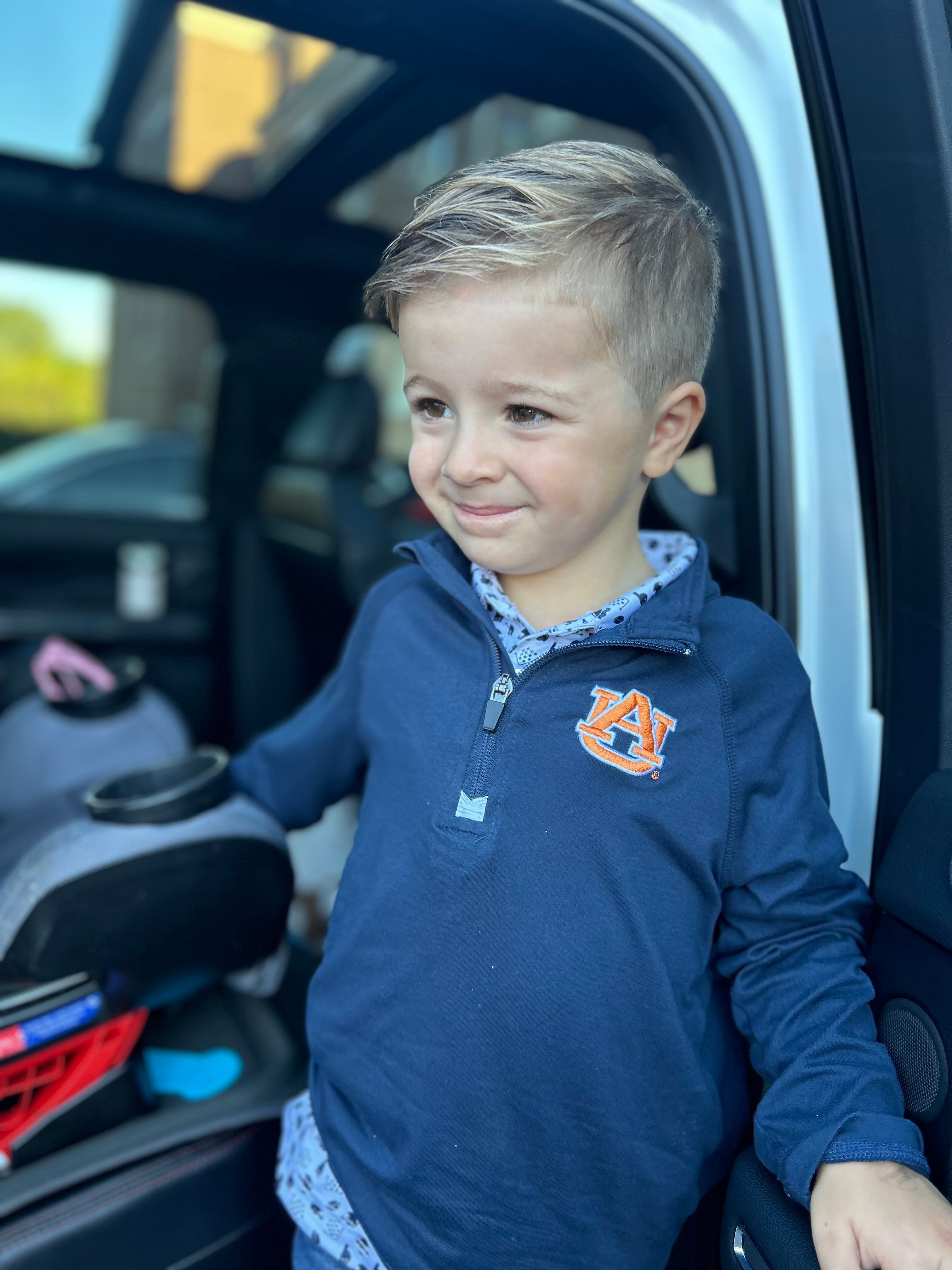 Auburn Tigers Toddler Boys' 1/4 Zip Pullover Fleece Jacket - Warm & Cozy Quarter-Zip Sweatshirt for Kids - Perfect for Game Day, School & Outdoor Play