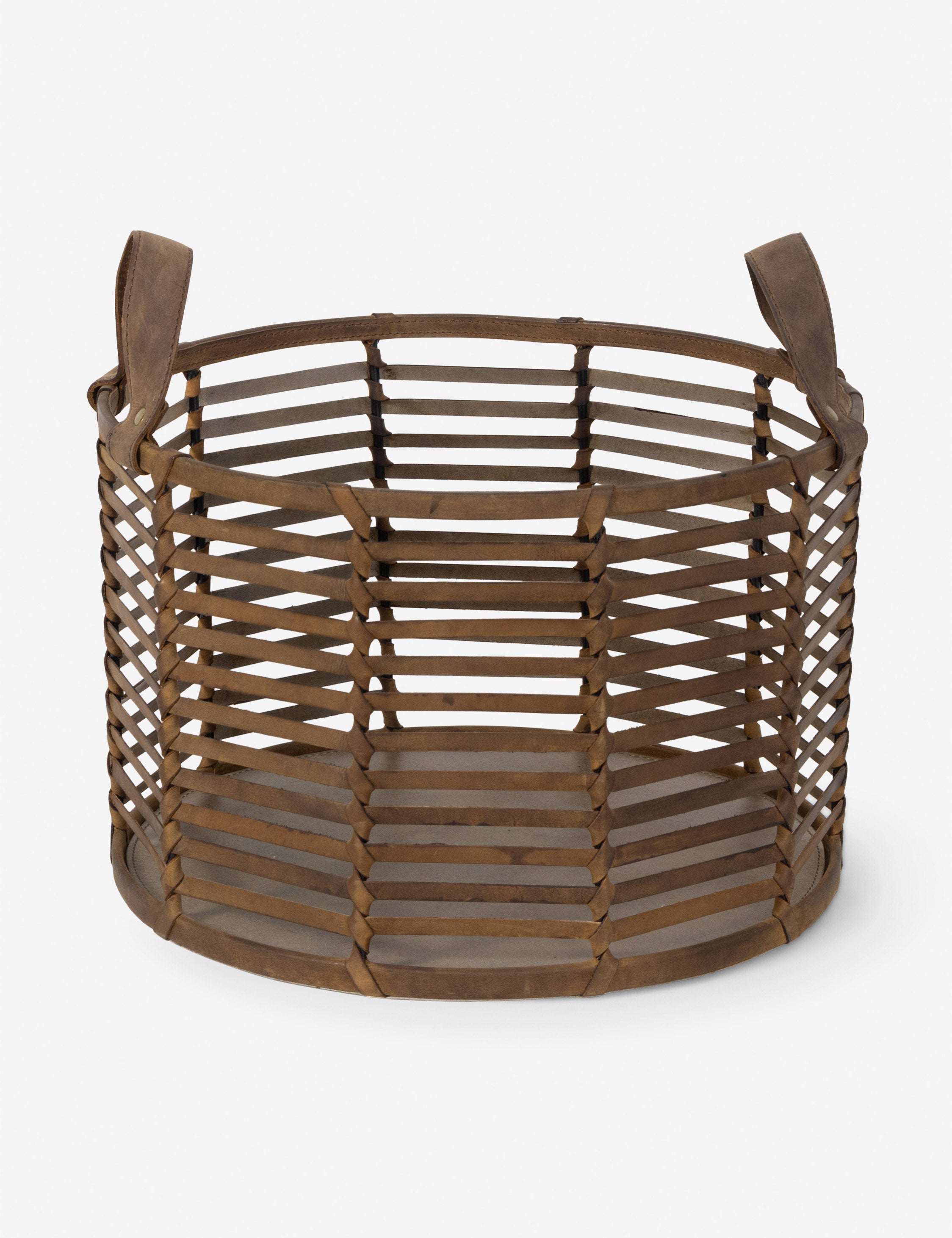 Finn Leather Basket by Regina Andrew - Handmade Woven Leather Storage Basket for Home Decor, Organizing & Gifting | Perfect for Living Room, Bedroom & Bathroom Organization