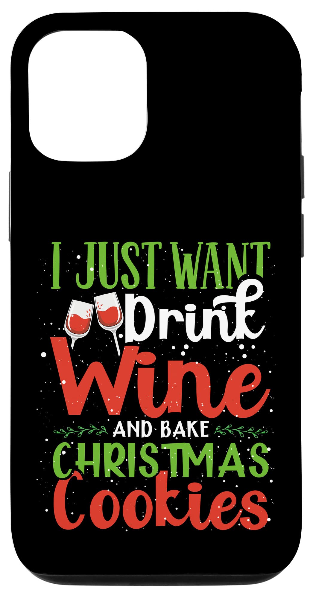 iPhone 12/12 Pro Christmas Wine & Cookies Themed Phone Case - Perfect for Holiday Parties, Baking & Festive Gift Giving