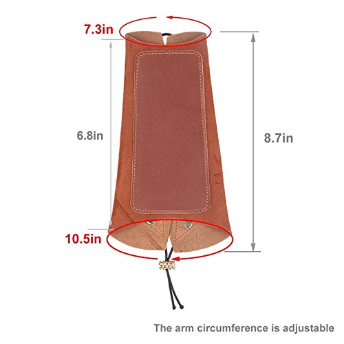1PC Brown Leather Archery Wristband Protector - Adjustable Arm Guard for Hunting & Bow Shooting - Durable Bow and Arrow Accessories for Outdoor Sports & Target Practice