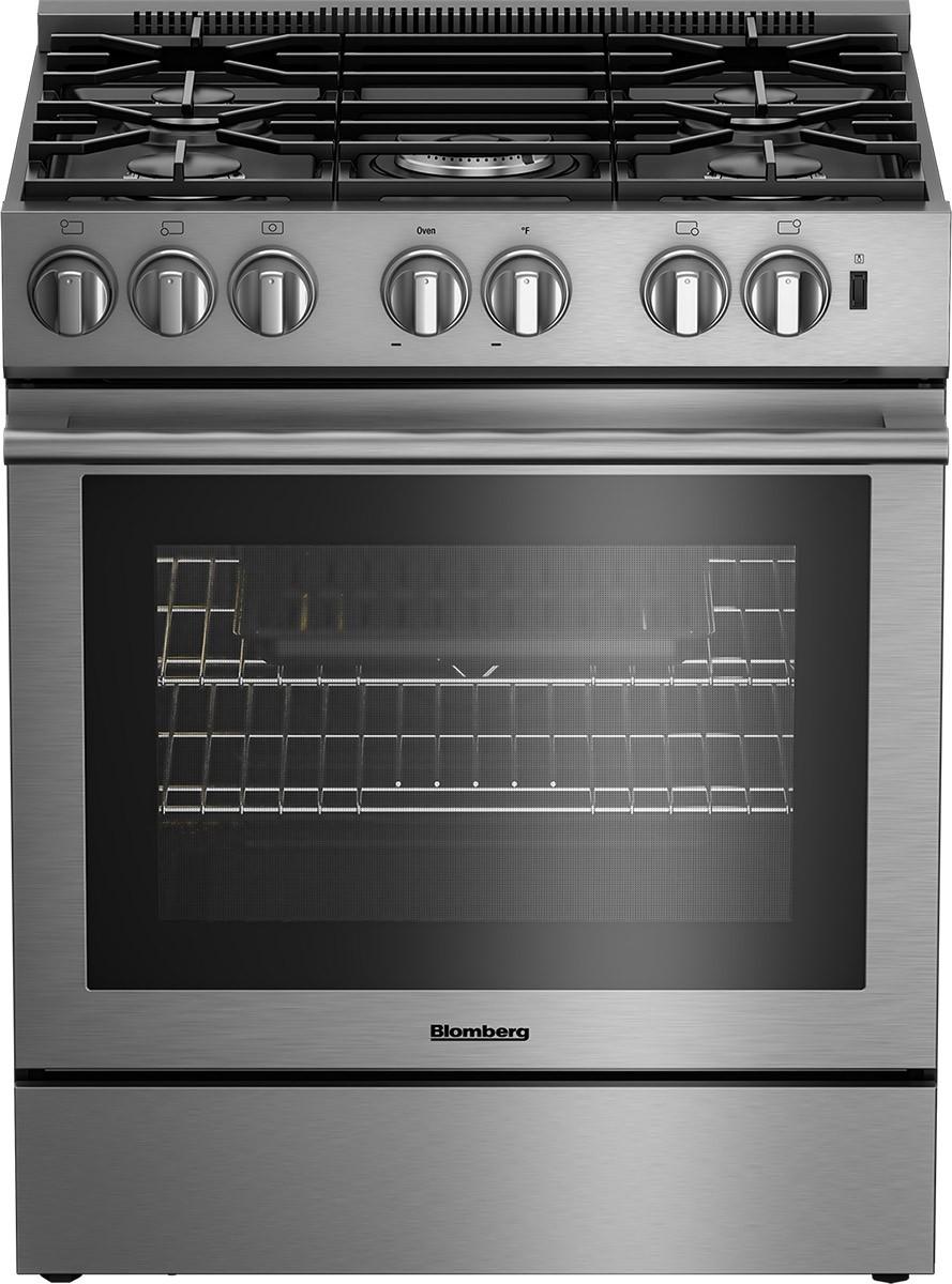 Blomberg BGR30522SS 30-Inch Slide-In Gas Range with 5 Burners & 5.7 Cu Ft Self-Cleaning Oven - Perfect for Modern Kitchens, Home Chefs & Large Family Cooking