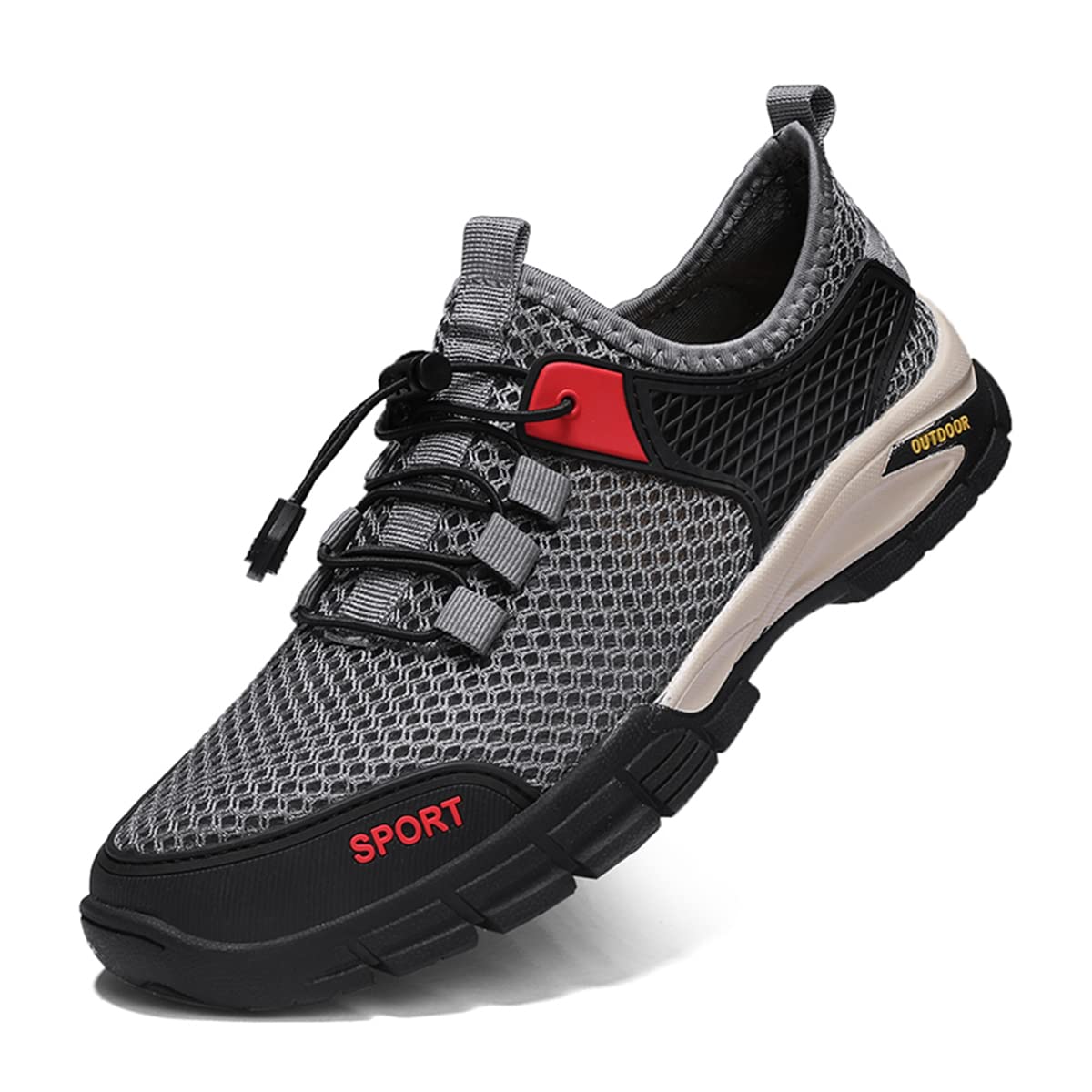 FLARUT Men's Water Shoes - Lightweight Quick-Drying Aqua Shoes for Swimming, Pool, Beach Walking, Kayaking, and Water Sports