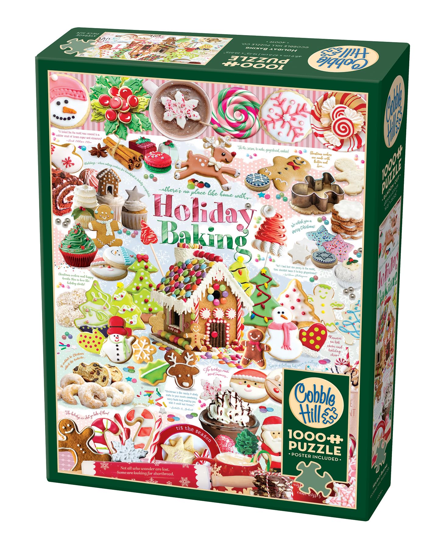 Cobble Hill 1000 Piece Jigsaw Puzzle - Holiday Baking Scene - Includes Bonus Poster | Perfect for Family Game Nights & Christmas Decor