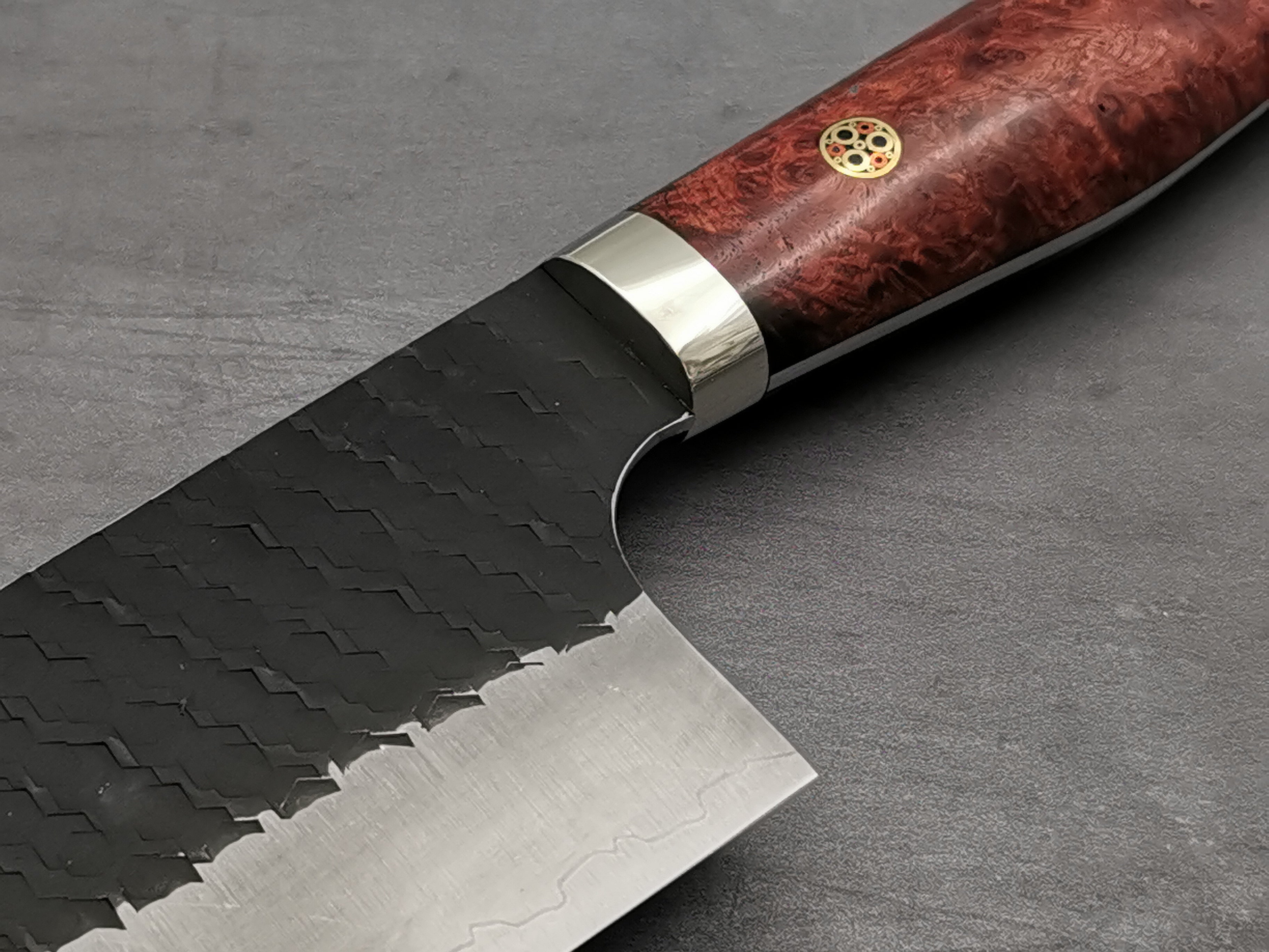 Premium Nigara Hamono SG2 Tsuchime Kiritsuke Nakiri Knife - Japanese Damascus Steel Blade with Karin Wood Handle - Perfect for Sushi, Vegetables & Precision Cutting