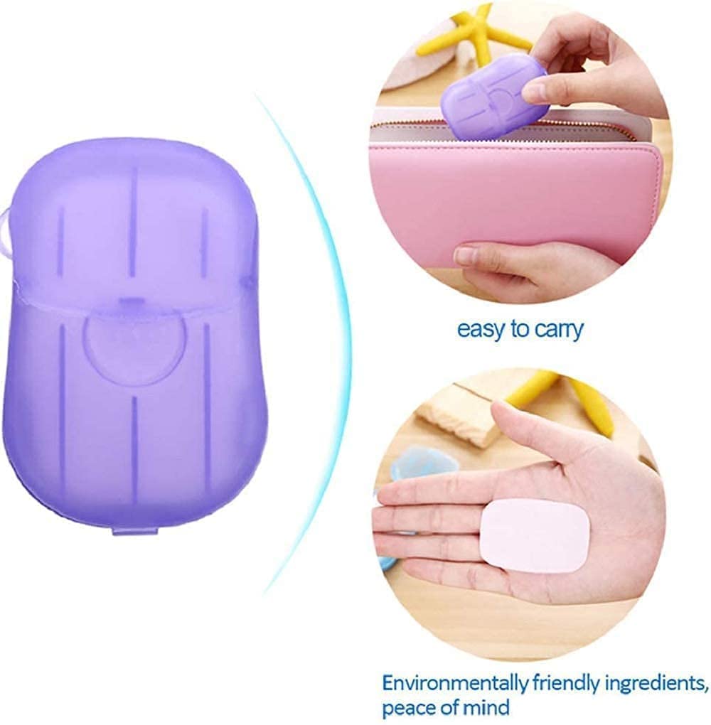 Portable Mini Paper Soap Sheets for Travel - Scented Disposable Hand Wash Strips, Set of 2 | Outdoor Camping, Hiking, Backpacking & Emergency Hygiene Kit