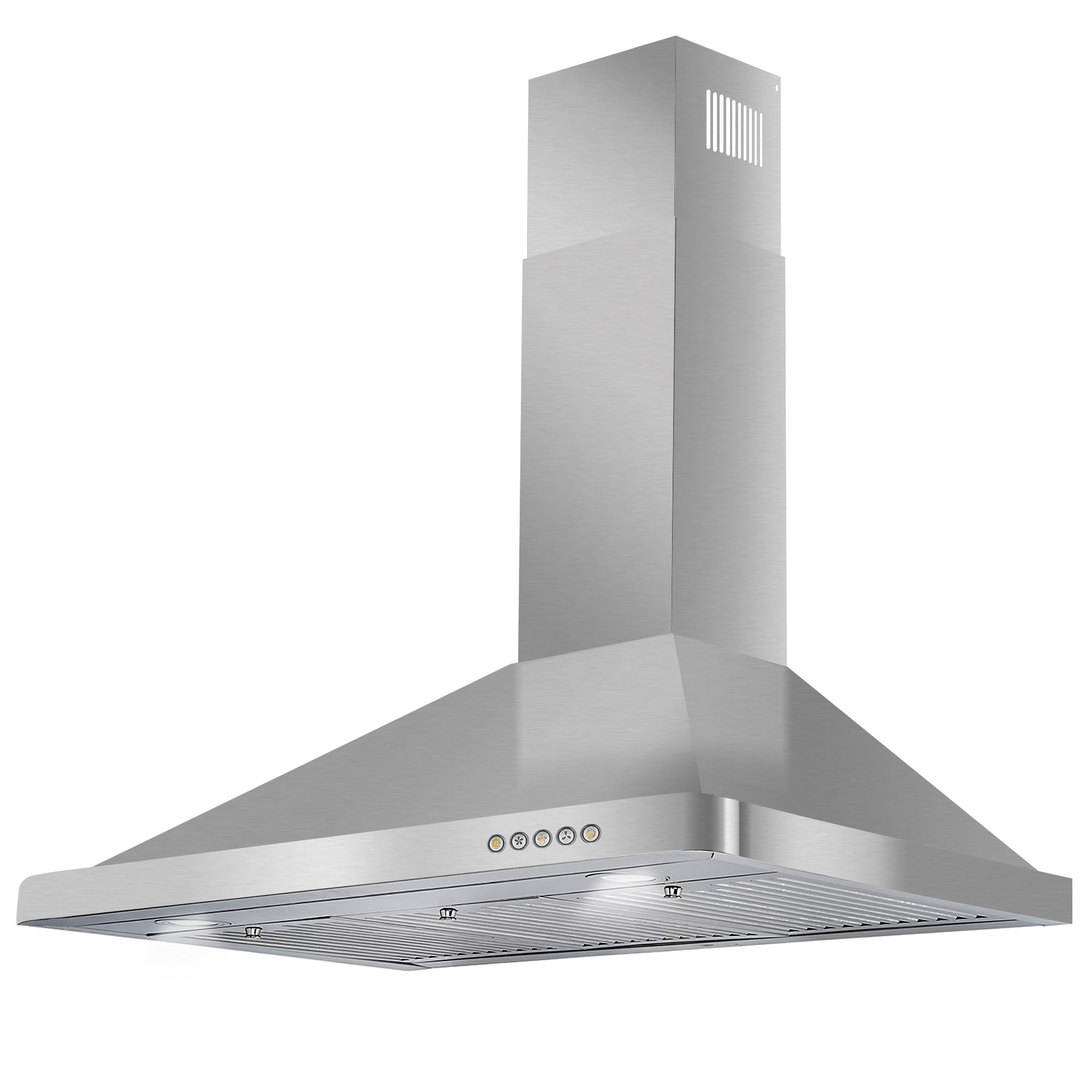COSMO COS-63190 36-Inch Stainless Steel Wall Mount Range Hood - 380 CFM Ducted Ventilation with LED Lights & Button Controls | Perfect for Modern Kitchens & Open-Concept Homes