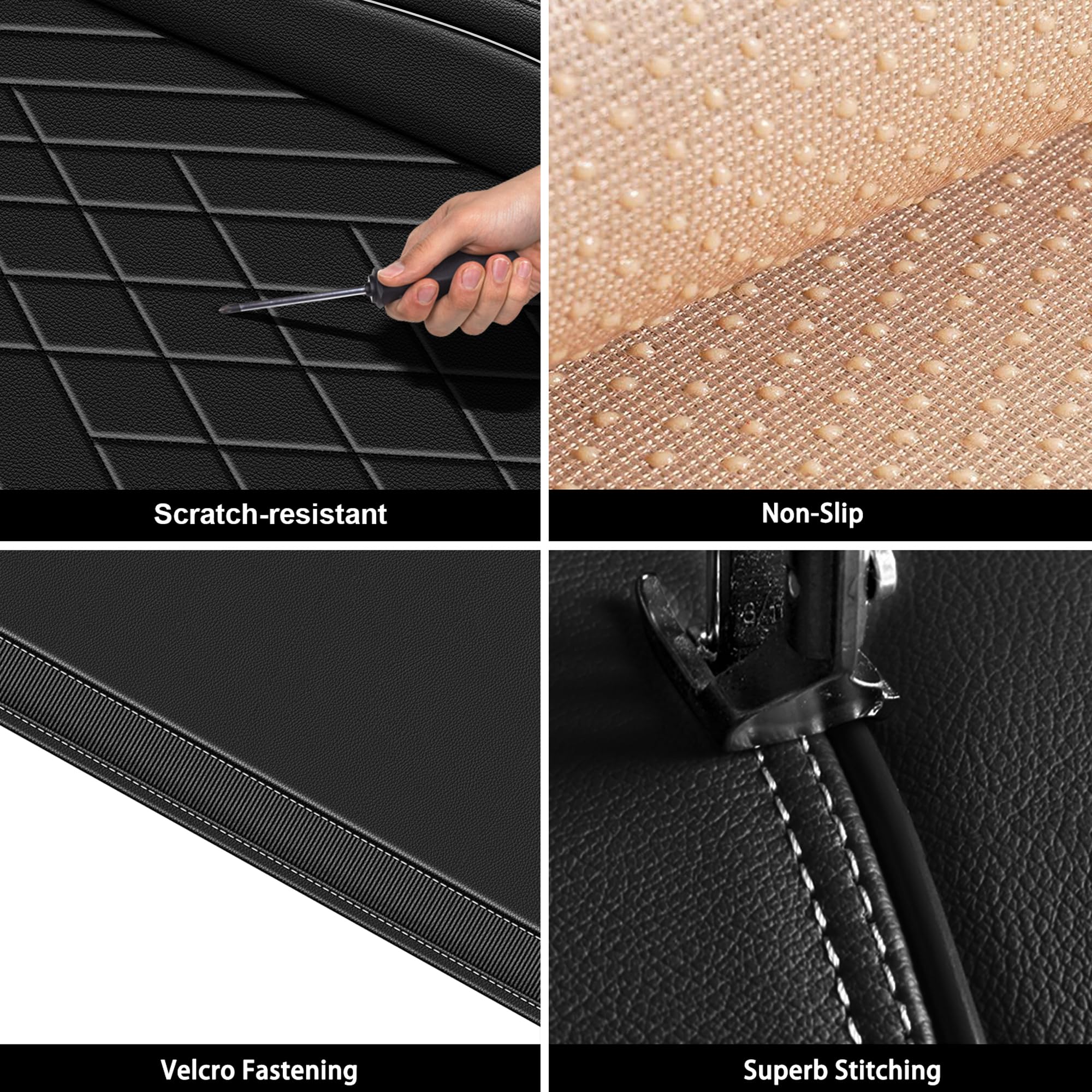 Premium Faux Leather Car Seat Covers for 2003-2017 Honda Accord - 2 Front Seat Protectors (Black) | Waterproof & Comfortable Fit | Perfect for Daily Commute, Road Trips & Car Interior Protection