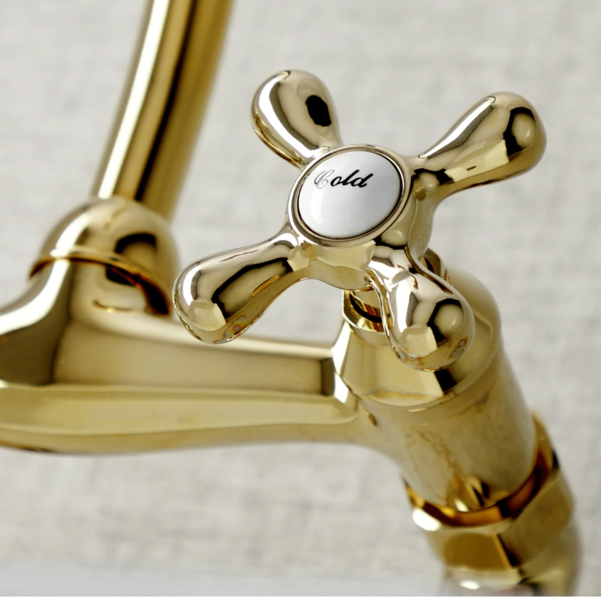 Stainless Steel Cross Handle Wall Mount Kitchen Faucet with Adjustable Centers - Perfect for Farmhouse, RV, and Outdoor Sink Installations