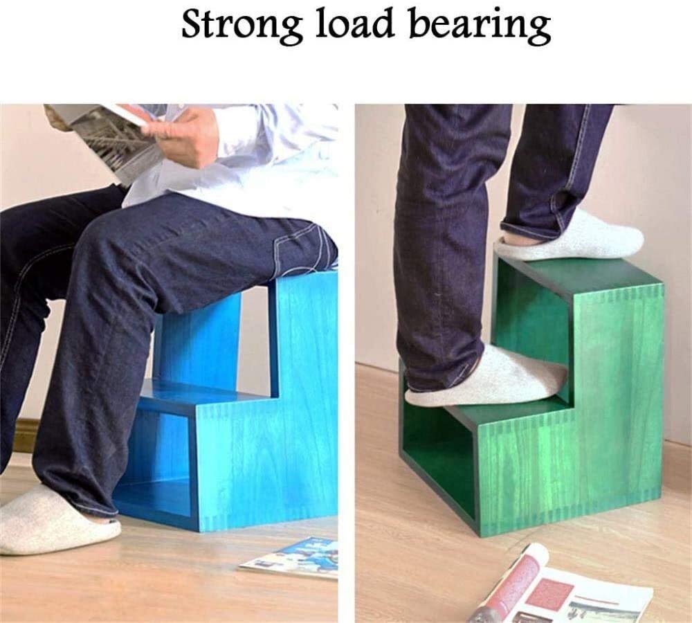 Multifunctional Wooden Step Stool Ladder - Sturdy & Portable Library Step Stool with Thickened Seat - Perfect for Home, Garden, and Bookshelf Use