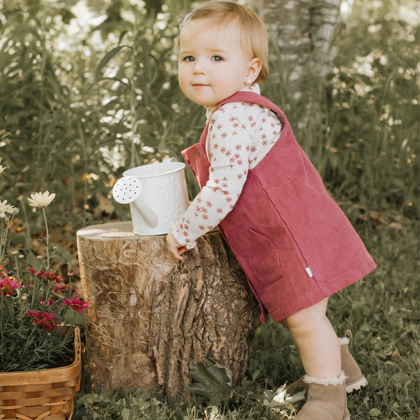Stylish Raspberry Corduroy Overall Dress Set for Women - Trendy Fall Outfit with Pockets | Perfect for Casual Wear, Date Nights & Outdoor Adventures