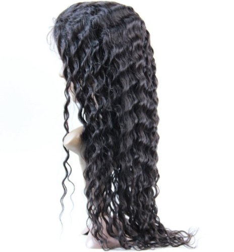 2018 New 18 Inch Full Lace Human Hair Wigs - European Virgin Remy Hair Deep Wave #1B Off Black - Perfect for Cosplay, Daily Wear & Special Occasions