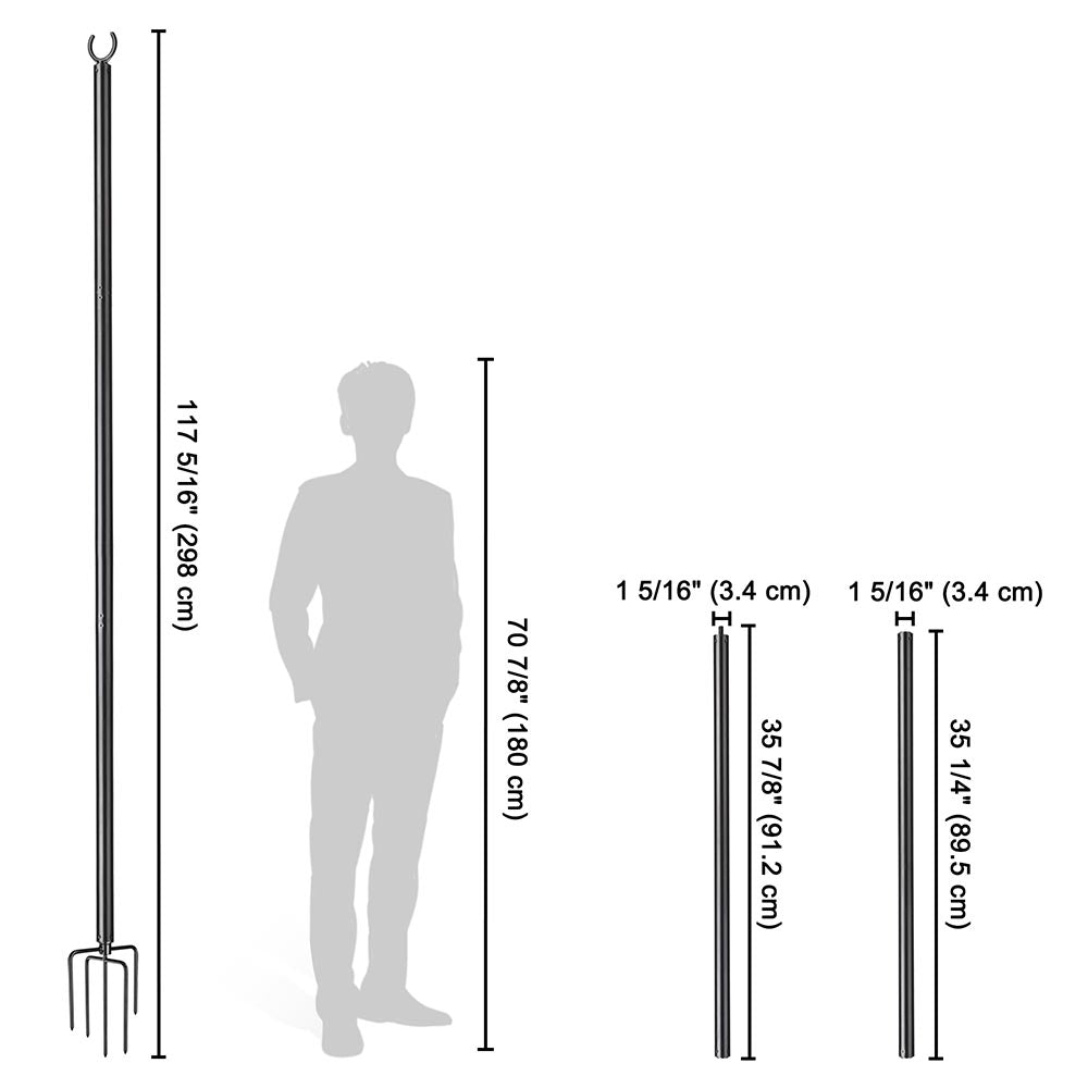 10 ft Aluminum Sun Shade Posts & String Light Planter Poles - 2 Pack for Patio, Garden, and Outdoor Decor | TheLAShop