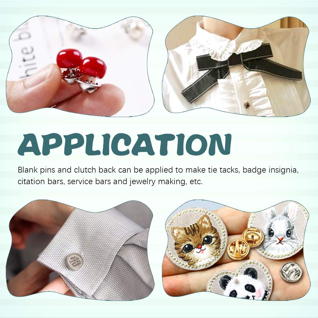 Glarks 150Pcs 3 Style Clutch Tie Tacks with Plastic Pin Backs & Blank Pins - Lapel Pins, Service Bars, Jewelry Making & DIY Craft Supplies - Perfect for Uniform Accessories, Badge Making & Creative Projects