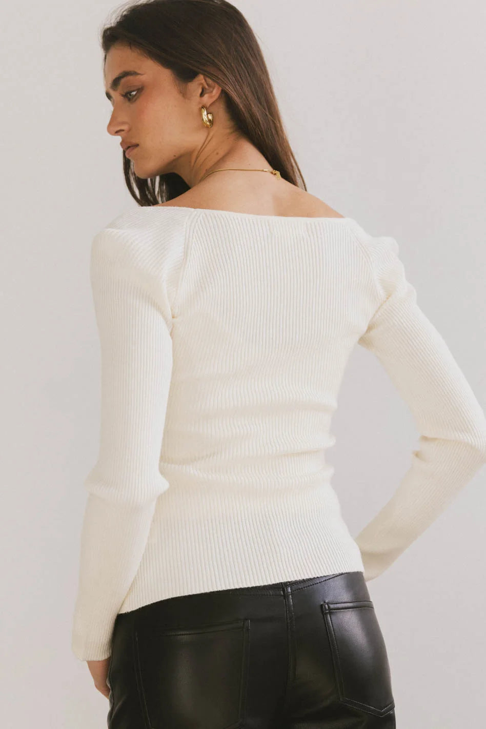 Stylish Nyla Ribbed Sweater in Cream | Women's Knit Pullover | Perfect for Fall & Winter Layering | FINAL SALE