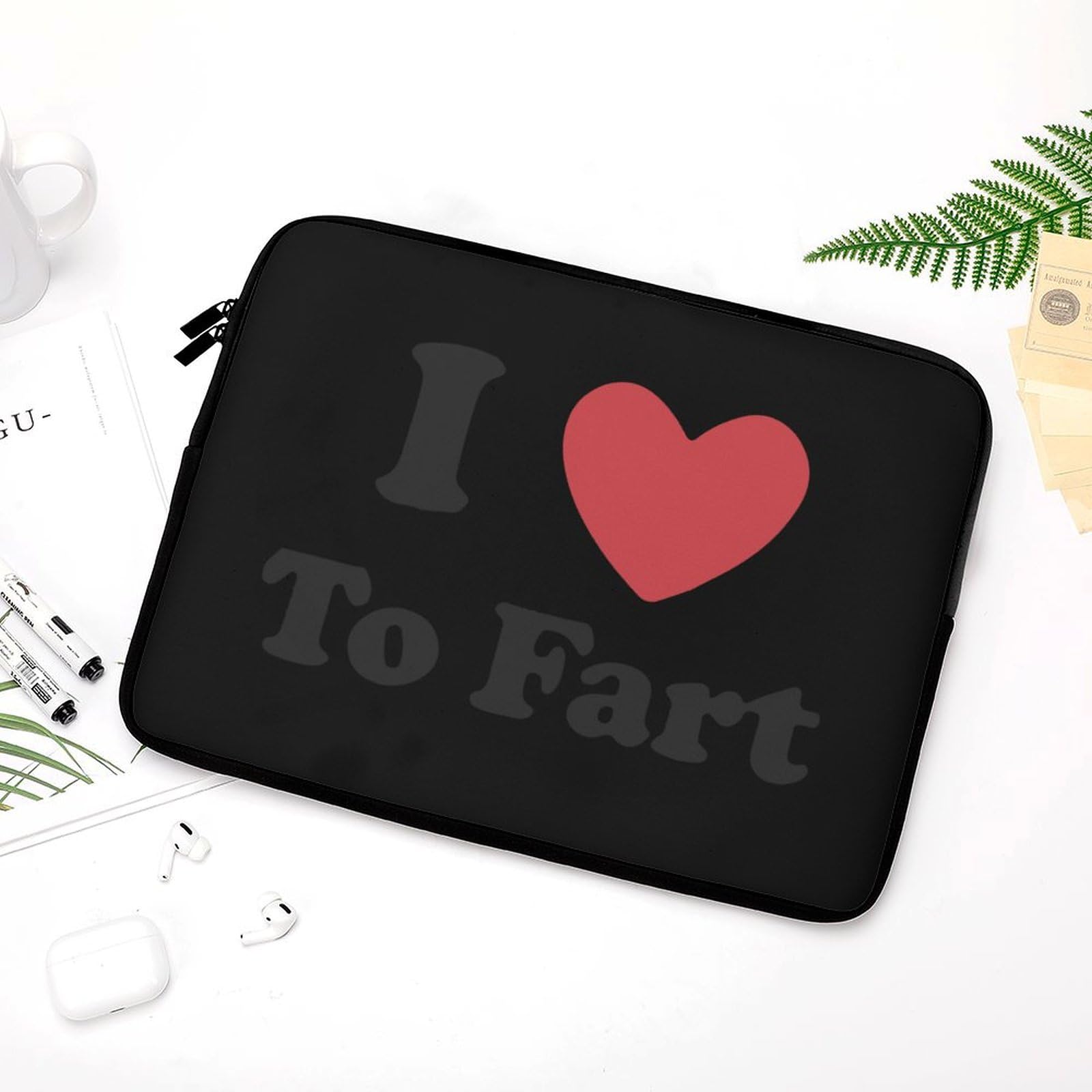 I Love to Fart Personalized Laptop Bag - Slim Business Casual Briefcase for Work, School & Travel