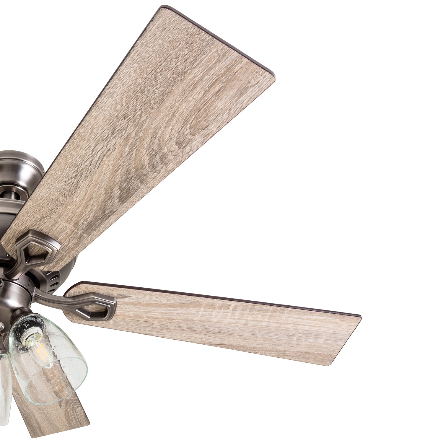 52 Inch Glenmont Antique Pewter Ceiling Fan with Pull Chain - Vintage Style Cooling Fan for Living Room, Bedroom, and Outdoor Patio