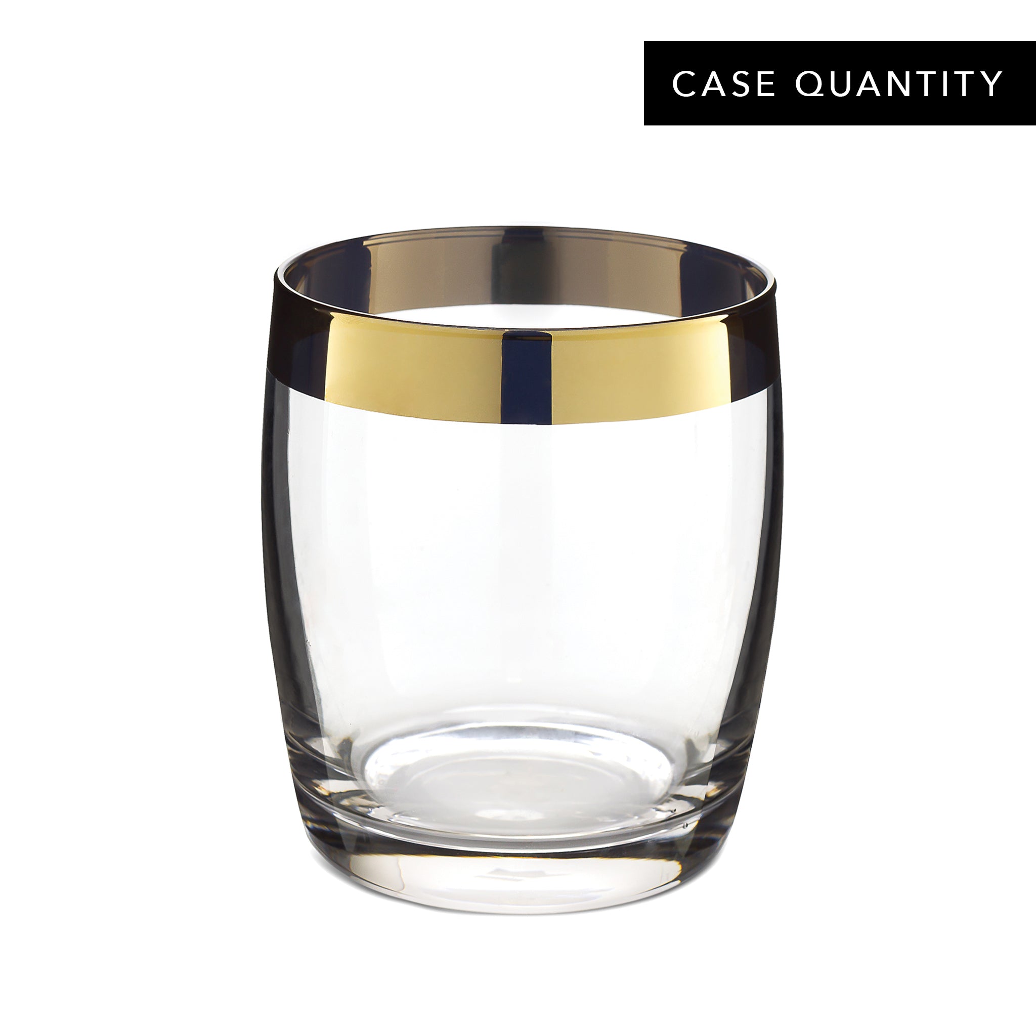 DANUTA™ Double Rocks Glass with Gold Trim - 15oz (450ml) Set of 24 - Perfect for Cocktails, Whiskey, Bourbon & Home Bar Entertaining