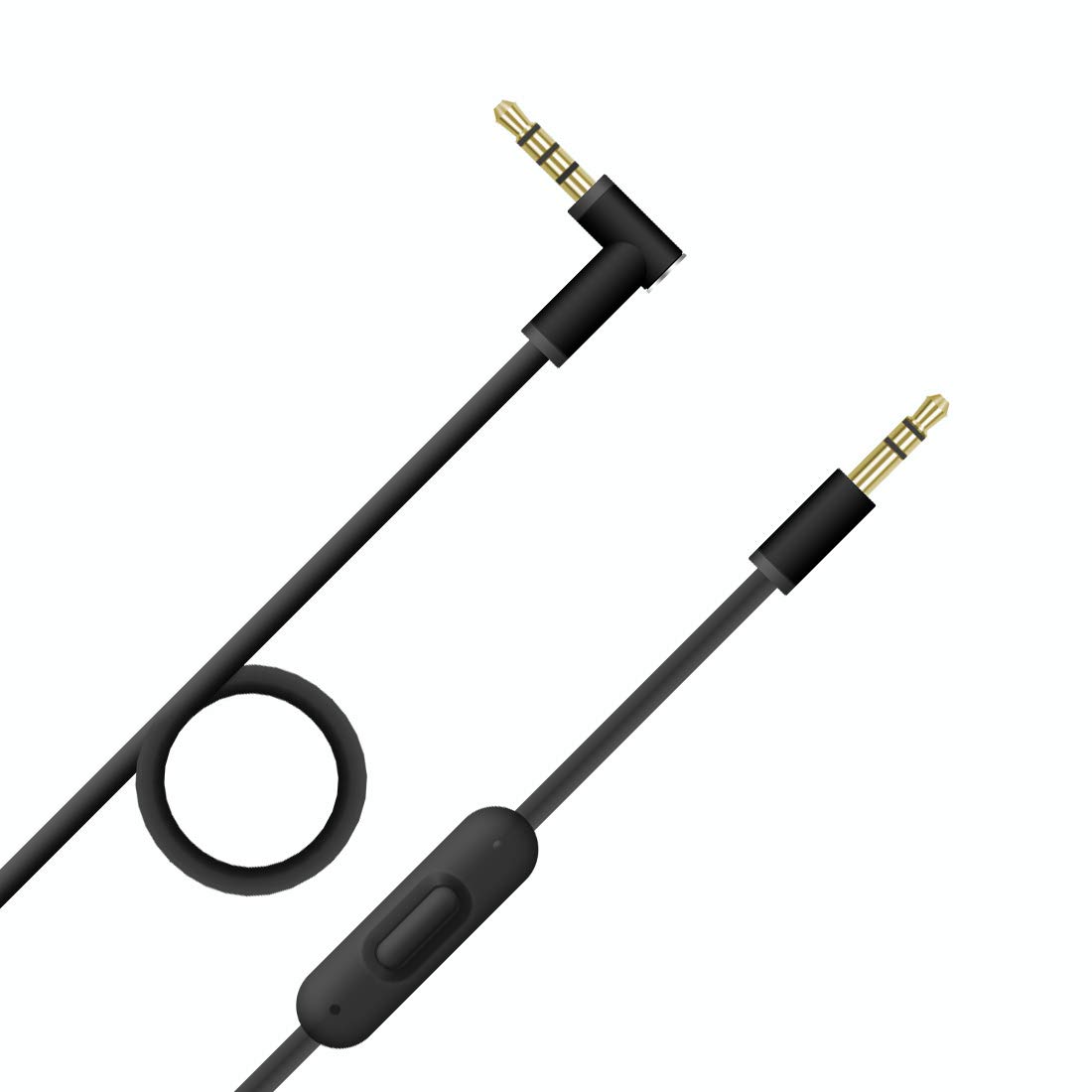 Original Beats Replacement Audio Cable with In-Line Mic & Controls for Beats by Dr. Dre Solo/Studio/Pro/Detox/Mixr/Executive Headphones - Black | Perfect for Gaming, Workouts & Travel