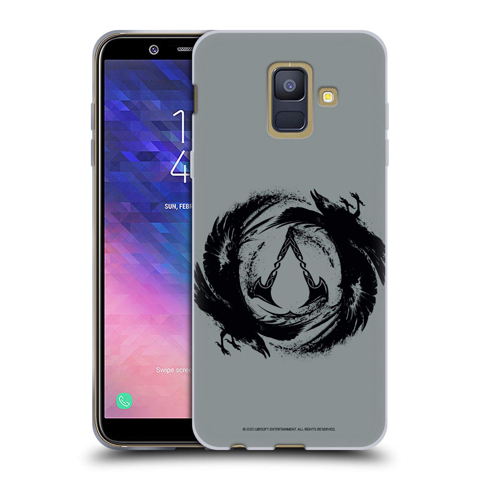 Head Case Designs Officially Licensed Assassin's Creed Valhalla Gel Case for Samsung Galaxy A6 (2018) - Viking Ravens Crest Design, Durable Soft TPU Protective Phone Cover for Gaming Fans & Daily Use