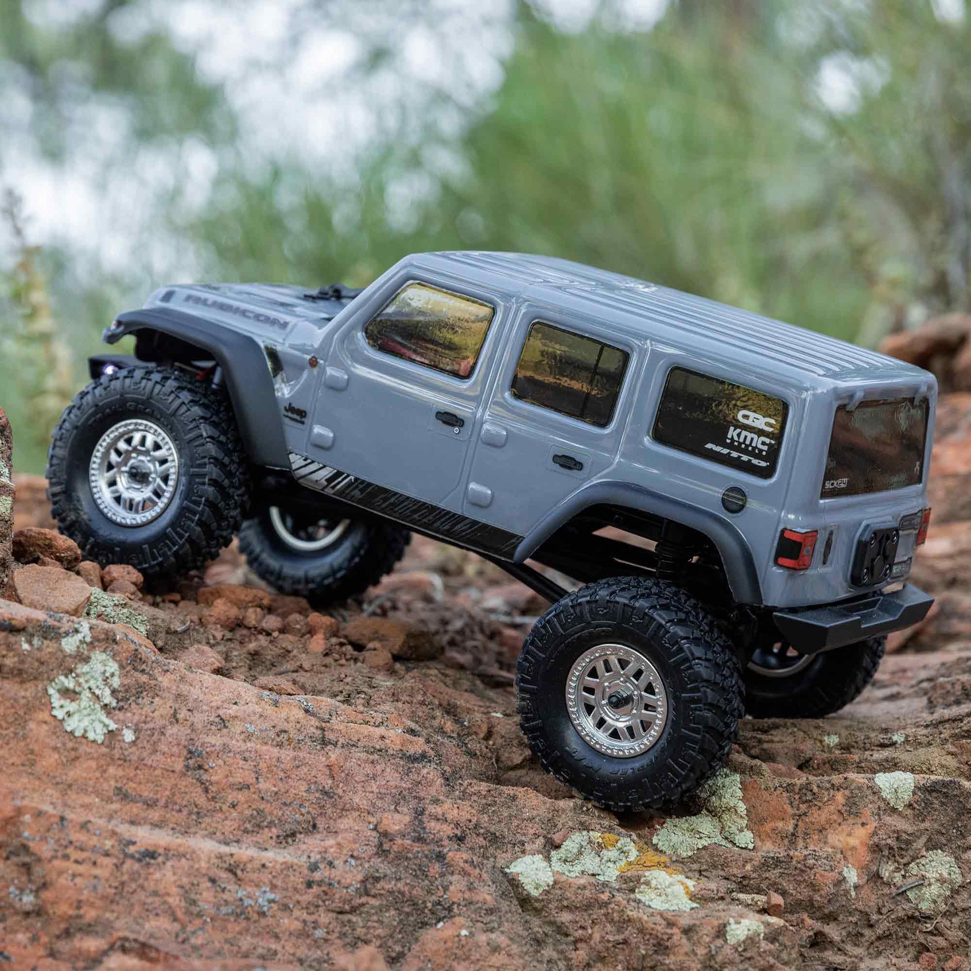 1/24 Scale Axial SCX24 2019 Jeep Wrangler JLU CRC 4WD RTR RC Crawler Truck - Gray (Includes Battery & Charger) - Perfect for Off-Road Adventures, Trail Crawling & Backyard Rock Climbing
