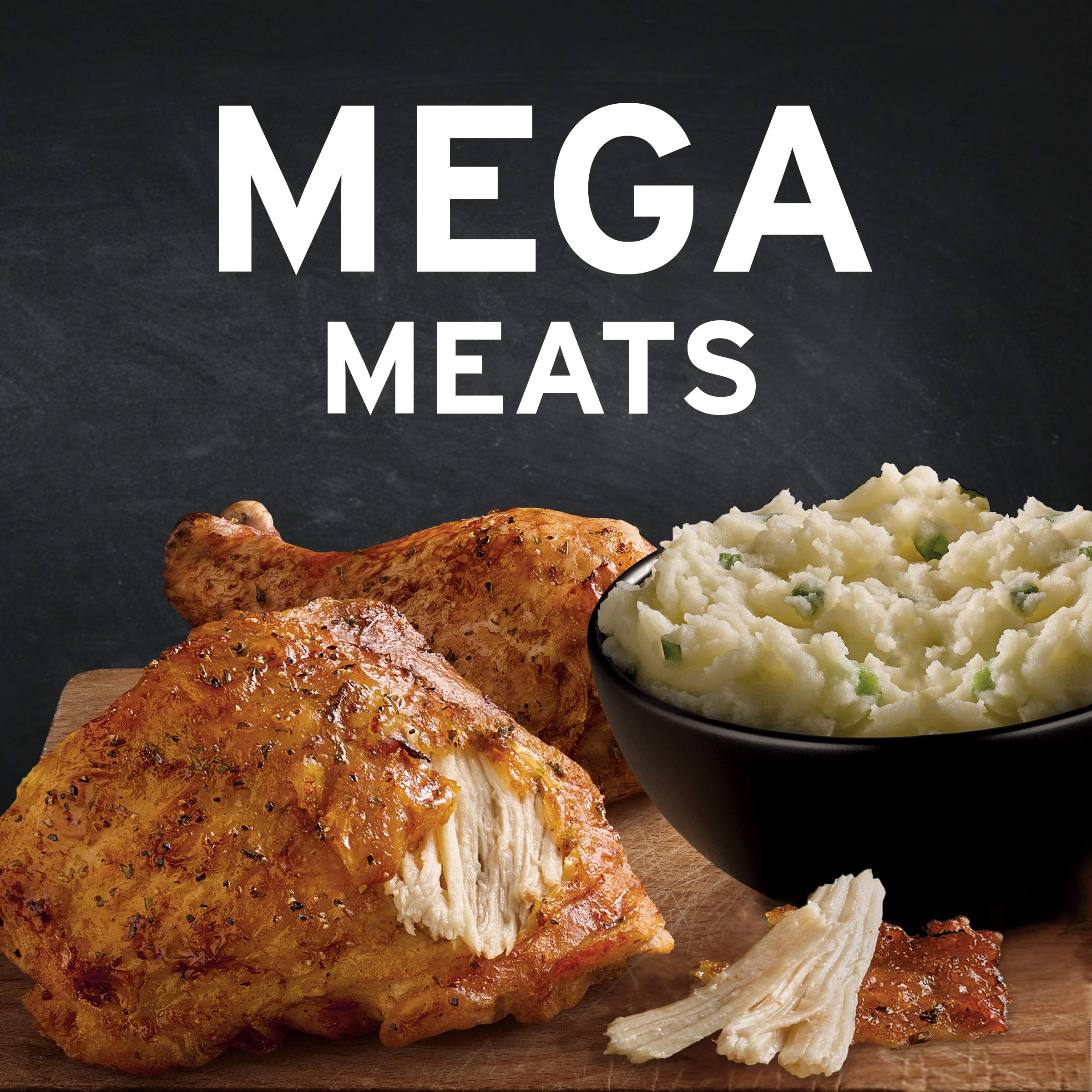 Banquet Mega Meats Cowboy Chicken with Homestyle Mashed Potatoes - 13.4 oz Frozen Dinner | Quick & Easy Microwave Meal for Busy Weeknights & Family Dinners