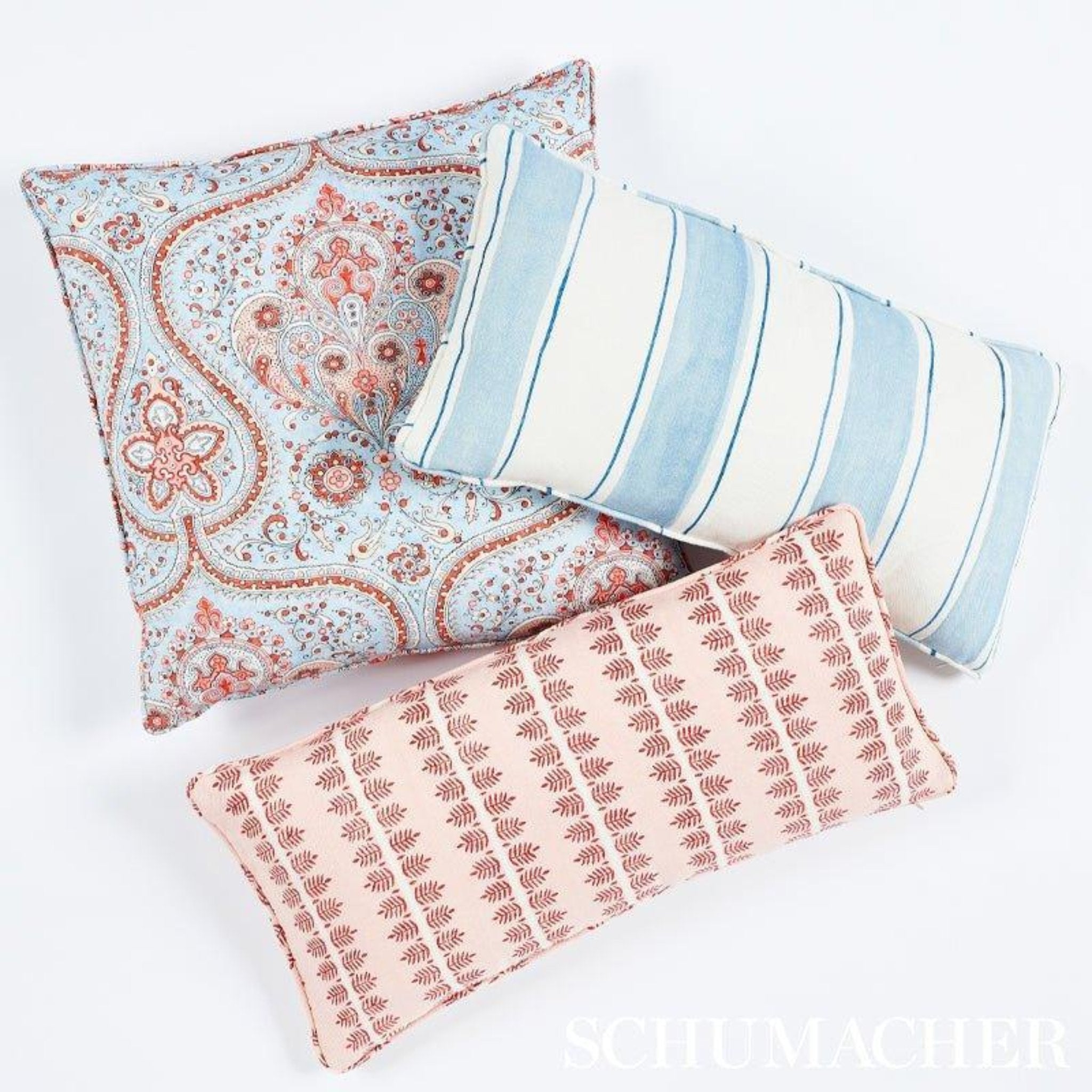 Blue and White Striped Lumbar Support Pillow - Comfortable Throw Pillow for Sofa, Bed & Office Chair - Perfect for Back Pain Relief and Home Decor