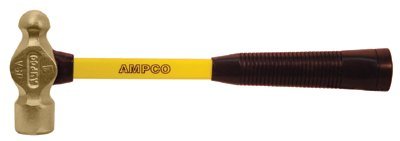 AMPCO SAFETY TOOLS H-5FG 2.5LB Fiberglass Handle Ball Peen Hammer - Durable Construction for Metalworking, Automotive Repair & DIY Projects