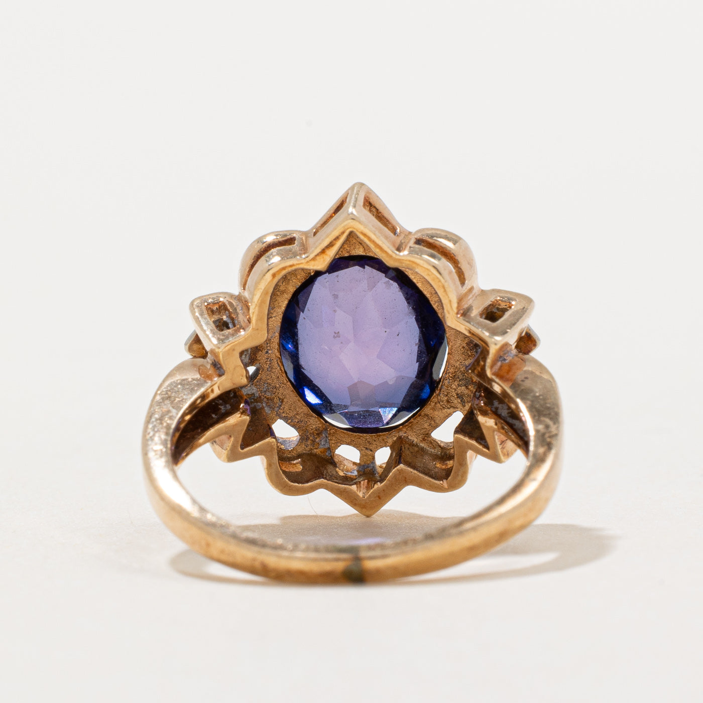 2.75ct Synthetic Violet Sapphire & Diamond Cocktail Ring - 0.01ctw | Size 4.75 | Elegant Evening Wear, Anniversary Gift, Bridal Jewelry for Women