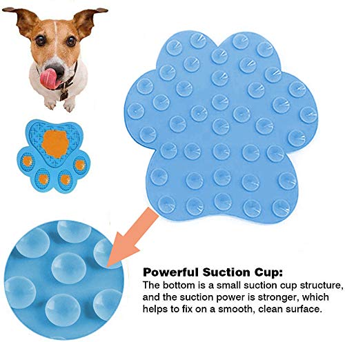 Peanut Butter Licking Mat for Dogs - Slow Feeder Dog Bowl with Strong Suction, Anxiety Relief & Training Aid - Perfect for Bathing, Grooming, and Mealtime (Blue)