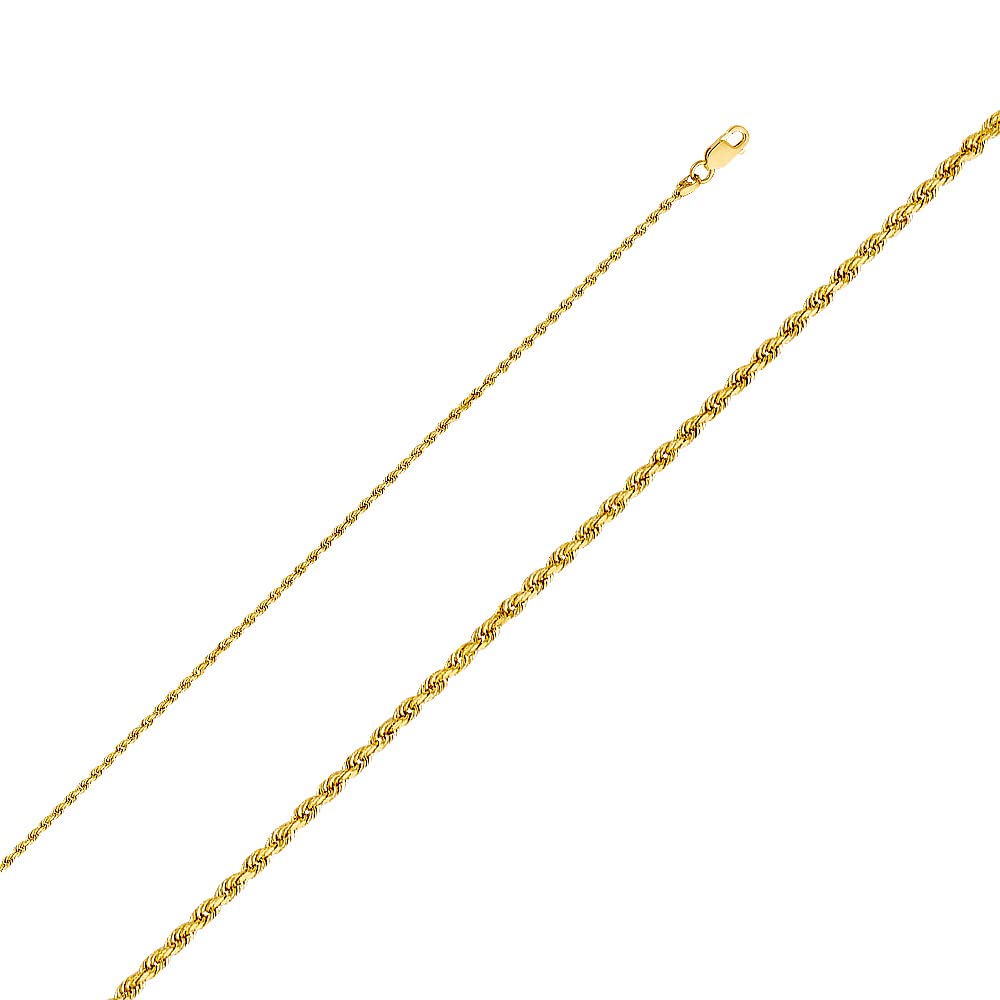 14K Solid Gold Heavy Rope Chain Necklace for Men & Women - Durable 14 Karat Real Gold Rope Chain - Perfect for Everyday Wear, Layering, and Special Occasions