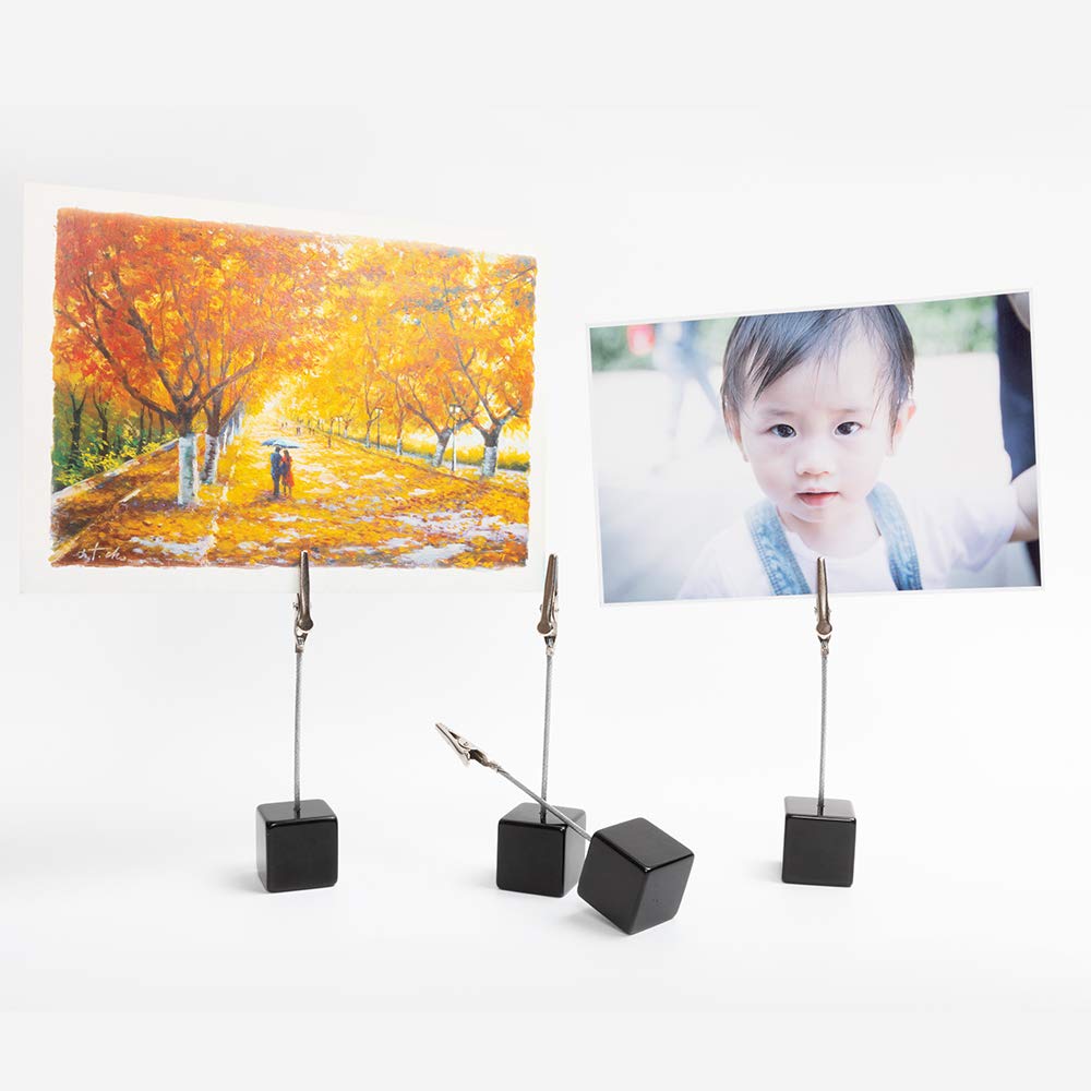 20pcs Black Table Number Holders - Elegant Name Place Card Stands, Memo Clips & Menu Holders for Weddings, Parties & Restaurants (Perfect for Seating Cards, Photos & Notes)